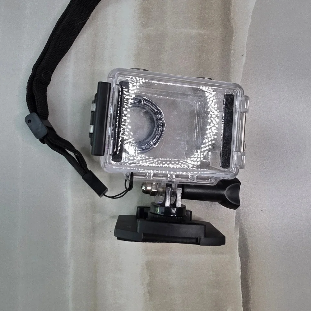 Waterproof Action Camera Housing Case with Mount and Wrist Strap Clear Black S3